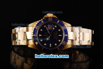 Rolex Submariner Automatic Movement Full Gold with Blue Dial and Bezel