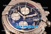 Breitling Chronomat Evolution Swiss Valjoux 7750 Automatic Steel Case with Silver Arabic Numeral Markers and Black Dial (BP)