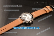 Rolex Daytona Vintage Chronograph OS20 Quartz Steel Case with White Dial and Brown Nylon Strap