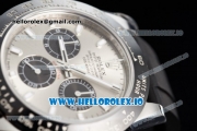 Rolex Cosmograph Daytona Clone Rolex 4130 Automatic Steel Case Grey Dial With Stick Markers Black Rubber Strap - 1:1 Original