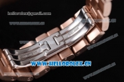 Cartier Cle de Cartier Asia ST16 Automatic Rose Gold Case/Bracelet Roman Markers and White Dial