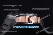 Richard Mille RM052 Miyota 9015 Automatic PVD Case with Skull Dial Dot Markers and Black Rubber Strap