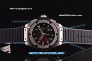 Hublot King Power Swiss Valjoux 7750 Automatic Steel Case with Black Dial and Black Rubber Strap