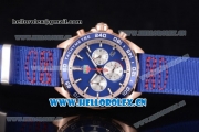 Tag Heuer Formula 1 Miyota Quartz Rose Gold Case with Stick Markers Blue Dial and Blue Nylon Strap