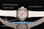 Hublot Big Bang Clone HUB4100 Automatic Steel Case with White Rubber Strap and White Dial - 1:1 Original (TW)