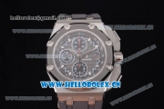 Audemars Piguet Royal Oak Offshore Chronograph Michael Schumacher Clone AP Calibre 3126 Automatic Titanium Case with Black Dial and Grey Rubber Strap (J12)