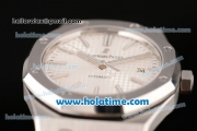 Audemars Piguet Royal Oak Swiss ETA 2824 Automatic Full Steel with Sitck Markers and White Dial - 1:1 Original Best Version