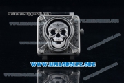 Bell & Ross BR 01 Burning Skull Asia Automatic Steel Case with Skull Dial and Leather Strap - 1:1 Original(AAAF)