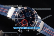 Ulysse Nardin Maxi Marine Diver Miyota OS20 Quartz Steel Case with Blue Dial and Blue Rubber Strap Stick Markers