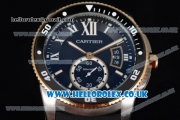 Cartier Calibre de Cartier Diver Asia ST16 Automatic Steel Case with Black Dial Roman Markers and Black Rubber Strap