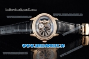 Audemars Piguet Millenary Miyota 9015 Automatic Rose Gold Case White Dial With Roman Numeral Markers Black Leather Strap