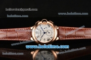 Cartier Ballon Bleu De Medium Chrono Miyota Quartz Rose Gold Case with White Dial and Black Roman Numeral Markers