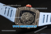 Richard Mille RM35-02 Carbon Fiber With Miyota 9015 Movement 1:1 Clone Blue Rubber