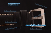 Panerai Luminor Marina Fu Swiss Valjoux 7750-CHG Automatic Steel Case with Yellow Stick Markers and Black Dial 1:1 Original