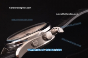 IWC Pilot's Chronograph Miyota Quartz Steel Case with White Dial and Black Leather Strap