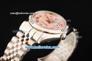 Rolex Datejust Oyster Perpetual Automatic Movement Full Steel with Pink Dial and Roman Numeral Markers