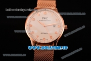 IWC Portugieser Asia 2813 Automatic Full Rose Gold with White Dial and Rose Gold Arabic Numeral Markers