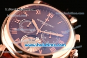 Vacheron Constantin Patrimony Chrono Miyota OS20 Quartz Rose Gold Case with Brown Dial and Roman Numeral Markers