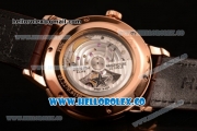 Zenith Vintage Miyota 9015 Automatic Rose Gold Case with White Dial and Brown Leather Strap - (AAAF)