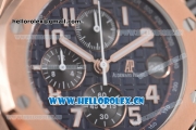 Audemars Piguet Royal Oak Offshore Seiko VK67 Quartz Rose Gold Case/Bracelet with Black Dial and Arabic Numeral Markers