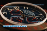 Rolex Daytona Chronograph Swiss Valjoux 7750 Automatic Movement PVD Case with Blue Dial and PVD Strap