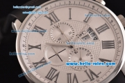 IWC Portuguese Chrono Japanese Miyota OS10 Quartz Stainless Steel Case with Black Rubber Strap and White Dial Roman Markers