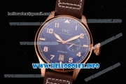 IWC Big Pilot’s Watch Edition "Le Petit Prince" Clone IWC 52010 Automatic Rose Gold Case with Blue Dial Arabic Number Markers and Brown Leather Strap (ZF)