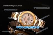 Rolex Yachtmaster Swiss ETA 2836 Automatic Movement 18K Gold Never Fade with Diamond Markers and White Dial-Two Tone