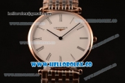 Longines La Grande Classique SWISS QUARTZ Two Tone Case with White Dial Roman Numeral Markers and Two Tone Bracelet