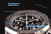 Audemars Piguet Royal Oak Offshore Black Themes Chronograph Swiss Valjoux 7750-SHG Automatic Steel Case with Black Dial and White Numeral Marerks-Run 12@Sec