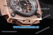 Hublot Masterpiece MP 08 Antikythera Sunmoon Asia 2813 Automatic Rose Gold Case Skeleton Dial Black Leather Strap and White/Rose Gold Markers