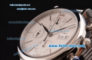 IWC Portofino Chronograph Swiss Valjoux 7750 Automatic Steel Case with White Dial and Stainless Steel Strap 1:1 Original