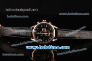 Tag Heuer Mikrograph Chrono Miyota OS10 Quartz Rose Gold Case with Black Leather Strap and Black Dial