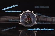IWC Portuguese Yacht Club Chronograph Miyota Quartz Steel Case with Black Carbon Fiber Dial and Silver Arabic Numeral Markers