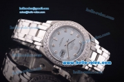 Rolex Day-Date Oyster Perpetual Chronometer Automatic with Light Blue Dial and Diamond Bezel-Diamond Marking-Small Calendar