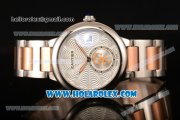 Cartier Rotonde De Miyota Quartz Two Tone Case with Silver Dial and Rose Gold/Steel Bracelet
