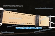 Vacheron Constantin Malte Asia ST25 Automatic Steel Case with Black Leather Strap and Black Dial