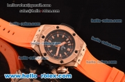 Hublot King Power Diver Oceanographic 4000 Swiss ETA 2836 Automatic Rose Gold Case with Black Dial and Orange Rubber Strap 1:1 Original