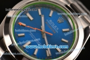 Rolex Milgauss Asia 2813 Automatic Full Steel with Blue Dial and White Stick Markers