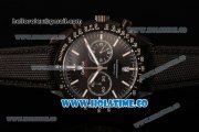 Omega Speedmaster Moonwatch Co-Axial Chronograph Miyota Quartz PVD Case with Black Dial and White Stick Markers
