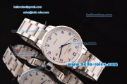 IWC Portuguese 2813 Automatic Steel Case with White Dial Stainless Steel Strap and Blue Numeral Markers