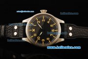 IWC Pilot's Watch Automatic Movement Steel Case with Black Dial and Black Leather Strap-55mm Size IWC Pilot's Watch Automatic Movement Steel Case with Black Dial and Black Leather Strap-55mm Size