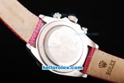 Rolex Daytona Automatic Movement MOP Dial with Roman Markers and Red Leather Strap