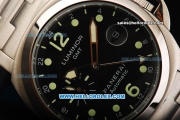 Panerai Luminor GMT Automatic Movement Full Steel with Black Dial and Green Dot Markers