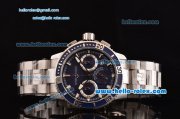 Ulysse Nardin Maxi Marine Diver Chrono Japanese Miyota OS20 Quartz Stainless Steel Case with Stainless Steel Strap and Blue Dial