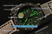 U-Boat U42 All Black PVD Case With Green Markers Miyota OS10 Chronograph Quartz