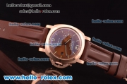 Panerai 1950 8 Days PAM289 Automatic Rose Gold Case with Brown Dial and Brown Rubber Strap