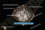 Richard Mille RM 055 Bubba Watson Tourbillon Manual Winding PVD Case with Skeleton Dial Dot Markers and Red Inner Bezel