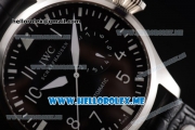 IWC Big Pilot Clone IWC 51111 Automatic Steel Case with Black Dial and Black Leather Strap Arabic Numeral Markers