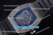 Richard Mille RM052 Miyota 9015 Automatic PVD Case with Skull Dial and Black Rubber Strap
